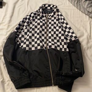 Checkered Zip-Up Jacket